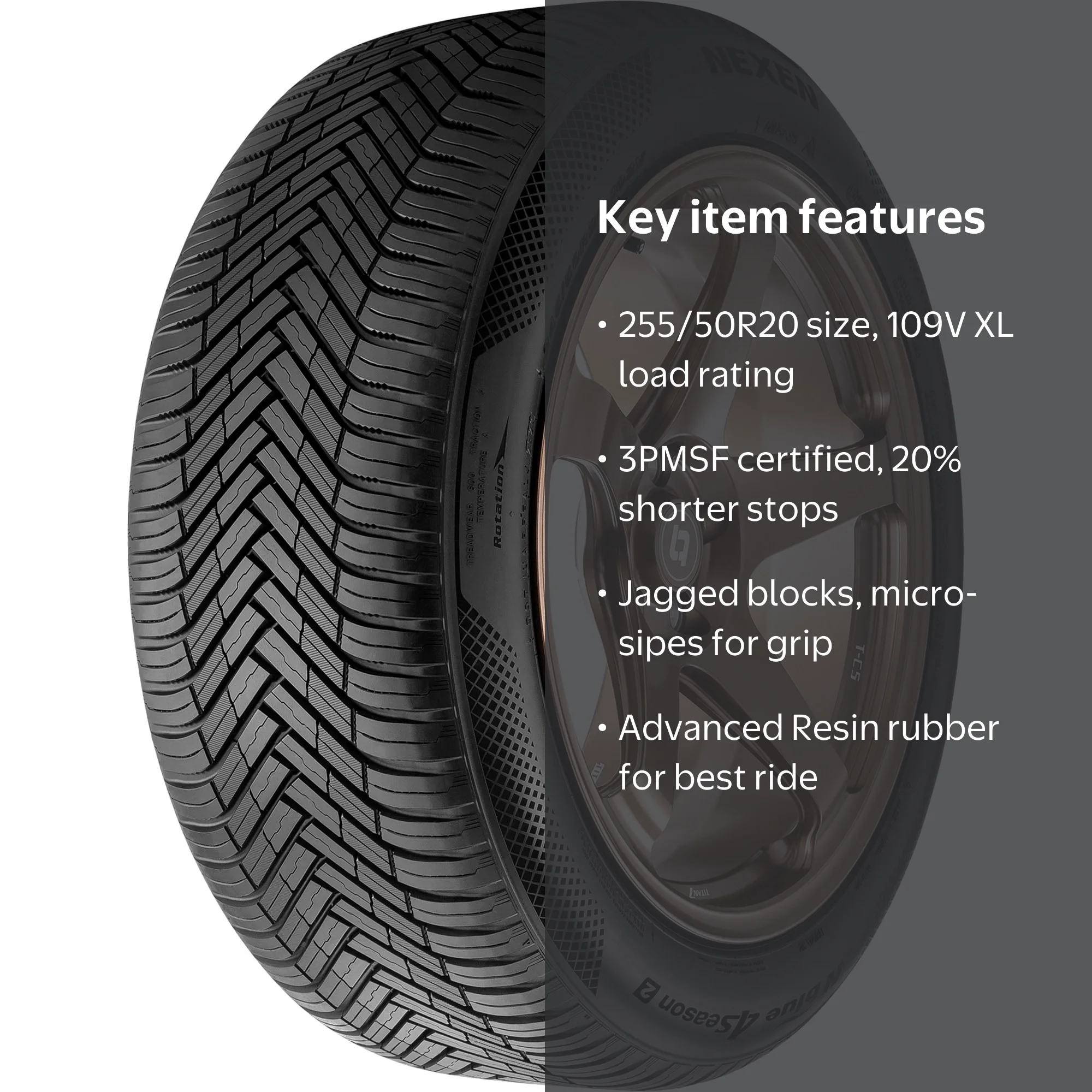 Nexen N Blue 4S 2 All Weather 255/50R20 109V XL Passenger Tire