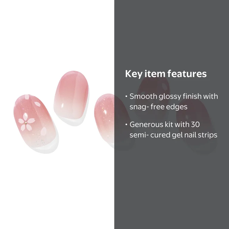 ohora Semi-Cured Gel Nail Kit Blossom 30 Count with Ombré Flower