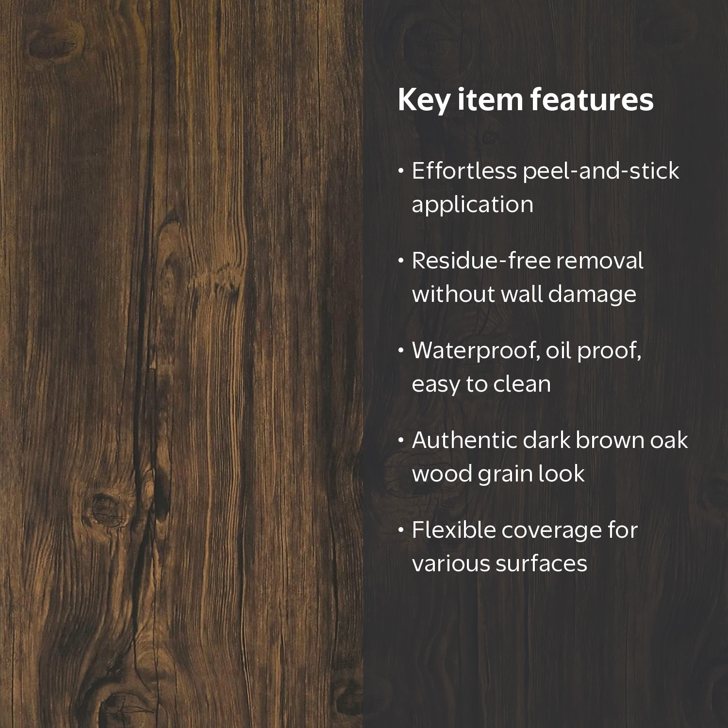 UMIGGEE, Dark Brown Wood Wallpaper, 23.6-in x 196-in - Walmart.com