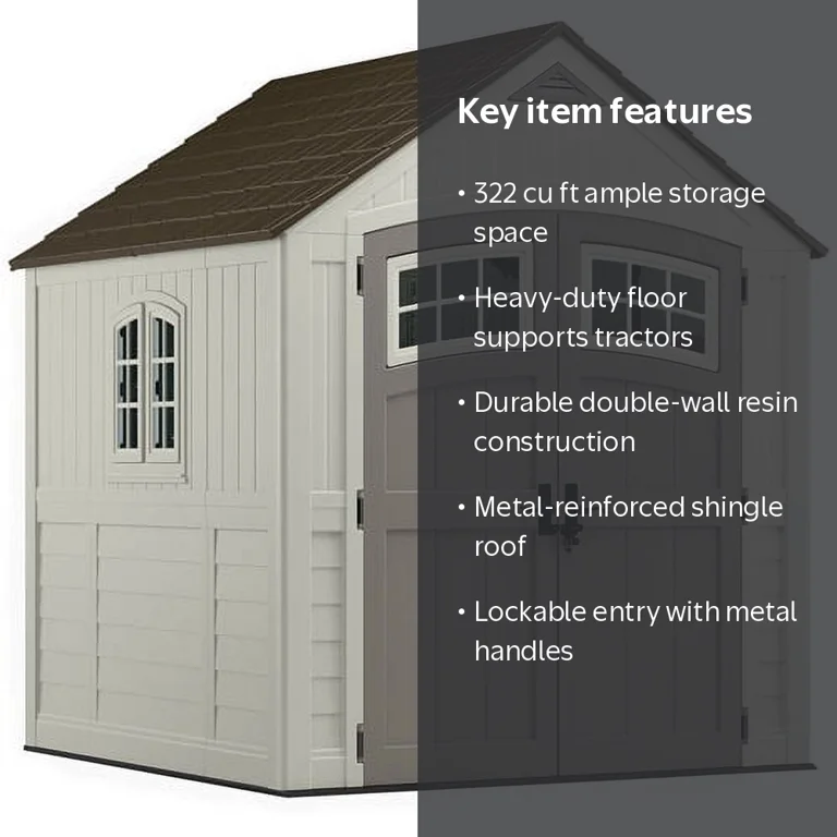Suncast 7' x 7' Double-Wall Decorative Cascade Storage Shed