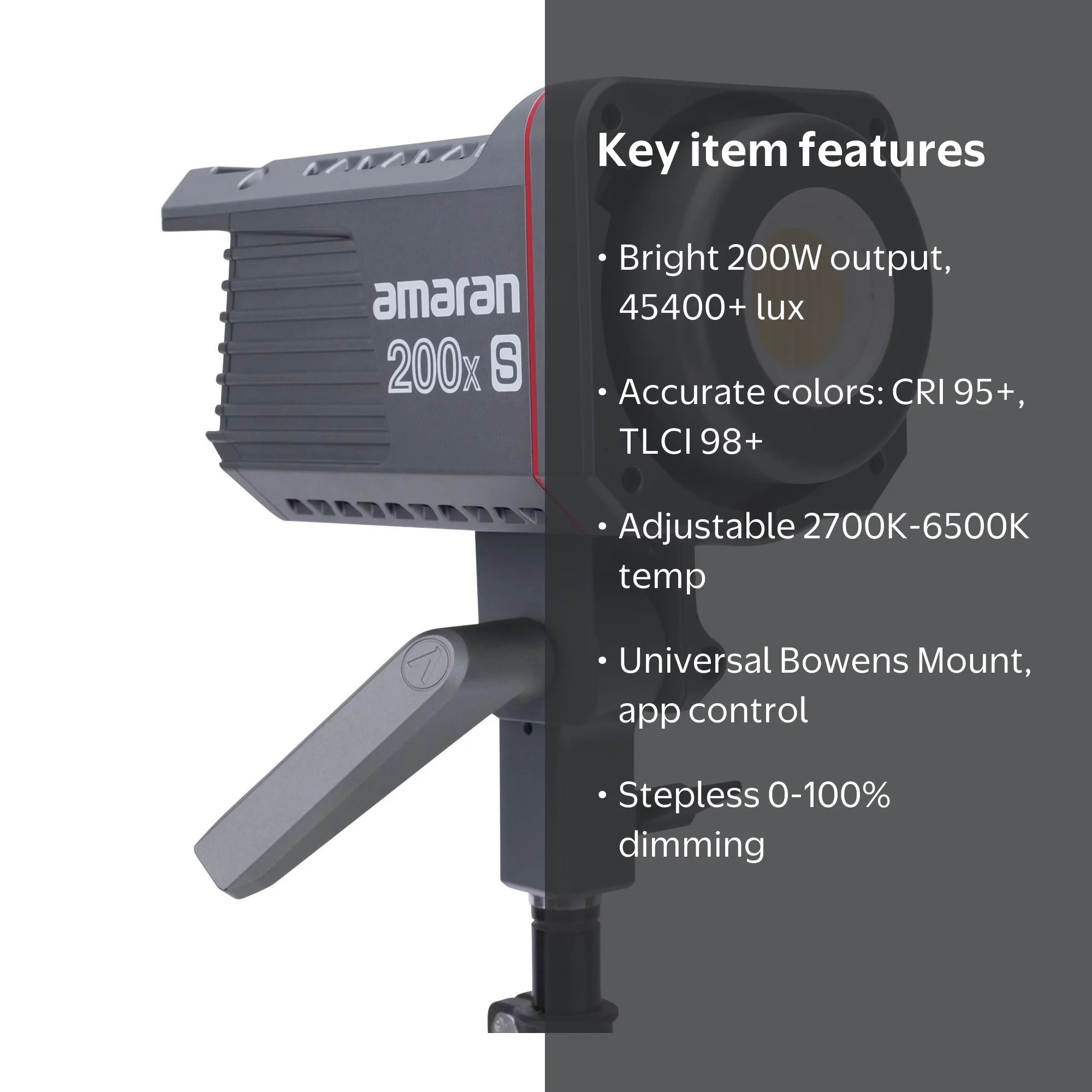 Aputure, amaran 200x S Bi-Color LED Light, 200W, Black - Walmart.com