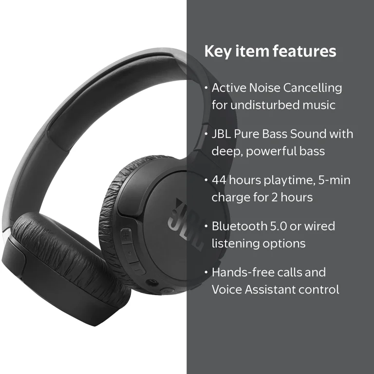 JBL, On-Ear Wireless Headphones, Tune 660NC Active Noise