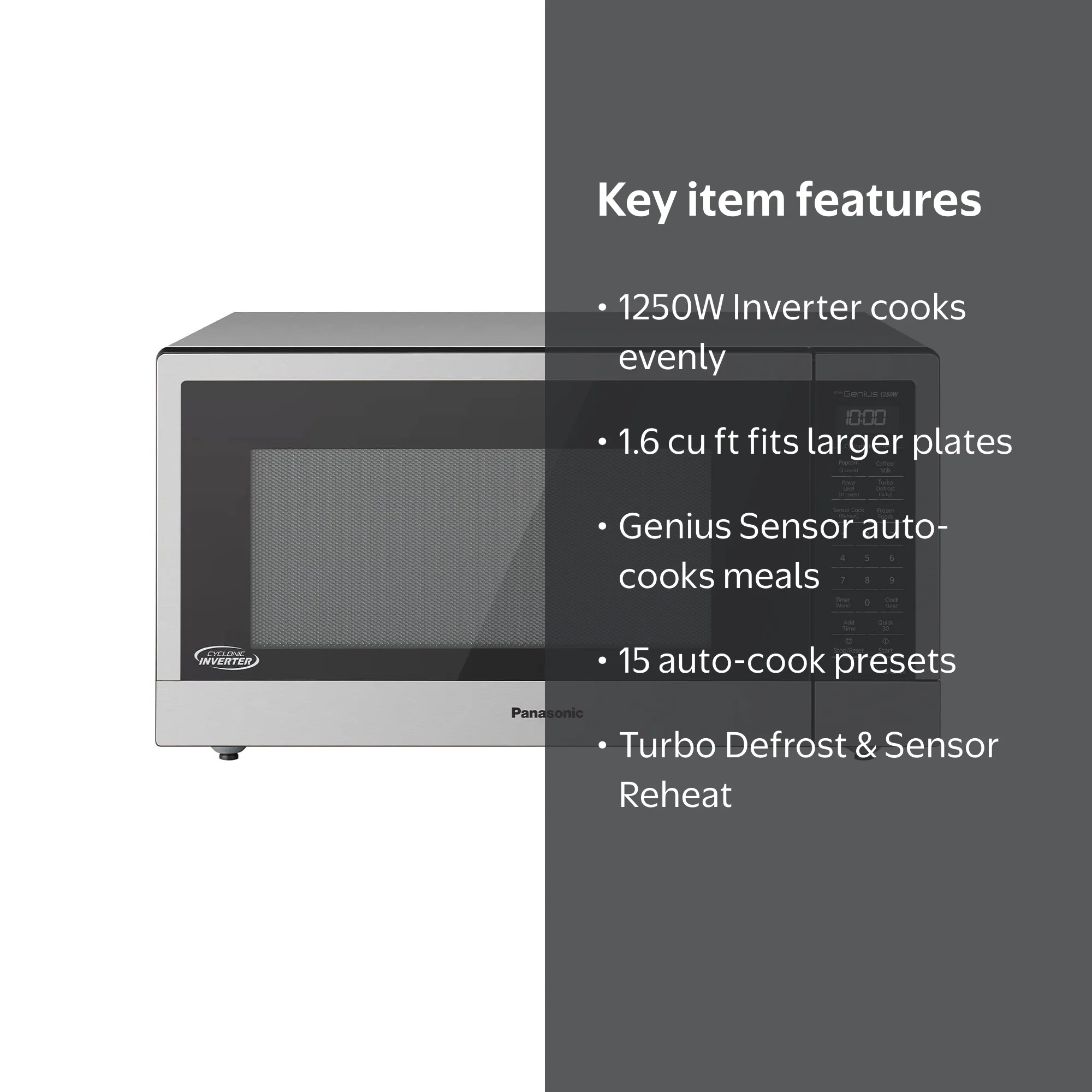 Panasonic NN-SN76LS 1.6 cu.ft Cyclonic Inverter Countertop