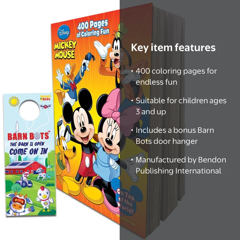 Disney, Mickey Mouse Coloring Book, 400 Pages, Multicolor