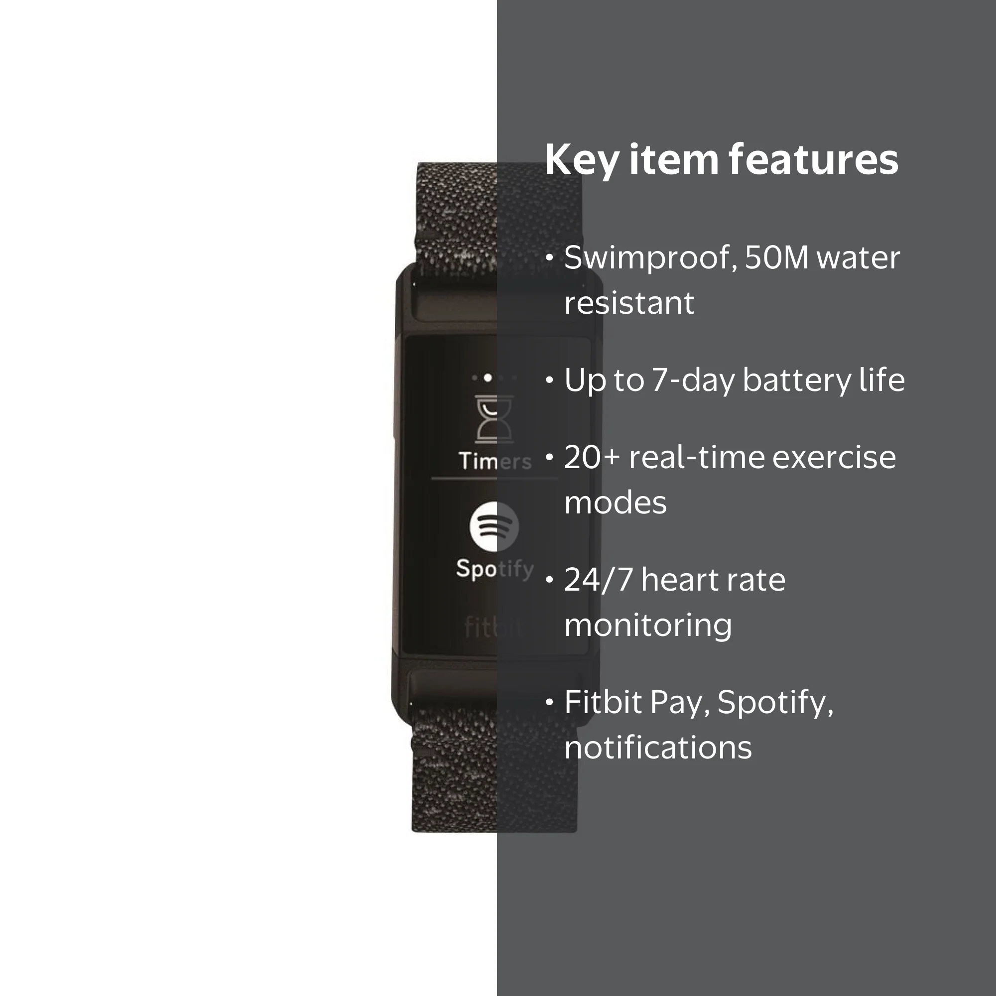 Fitbit Charge 4 Special Edition Activity Tracker (NFC), Granite