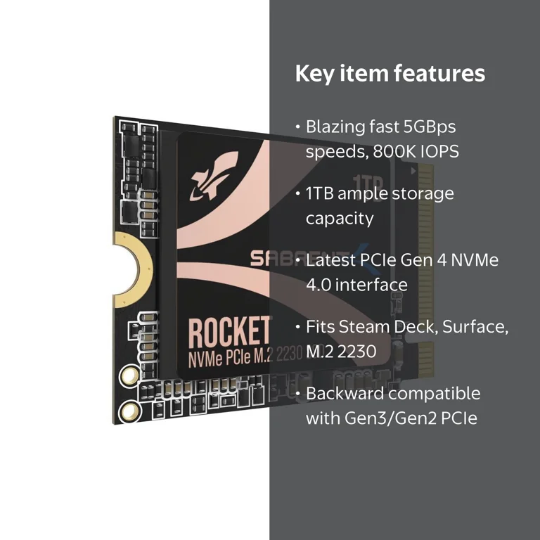 SABRENT Rocket 2230 NVMe 4.0 1TB High Performance PCIe 4.0 M.2