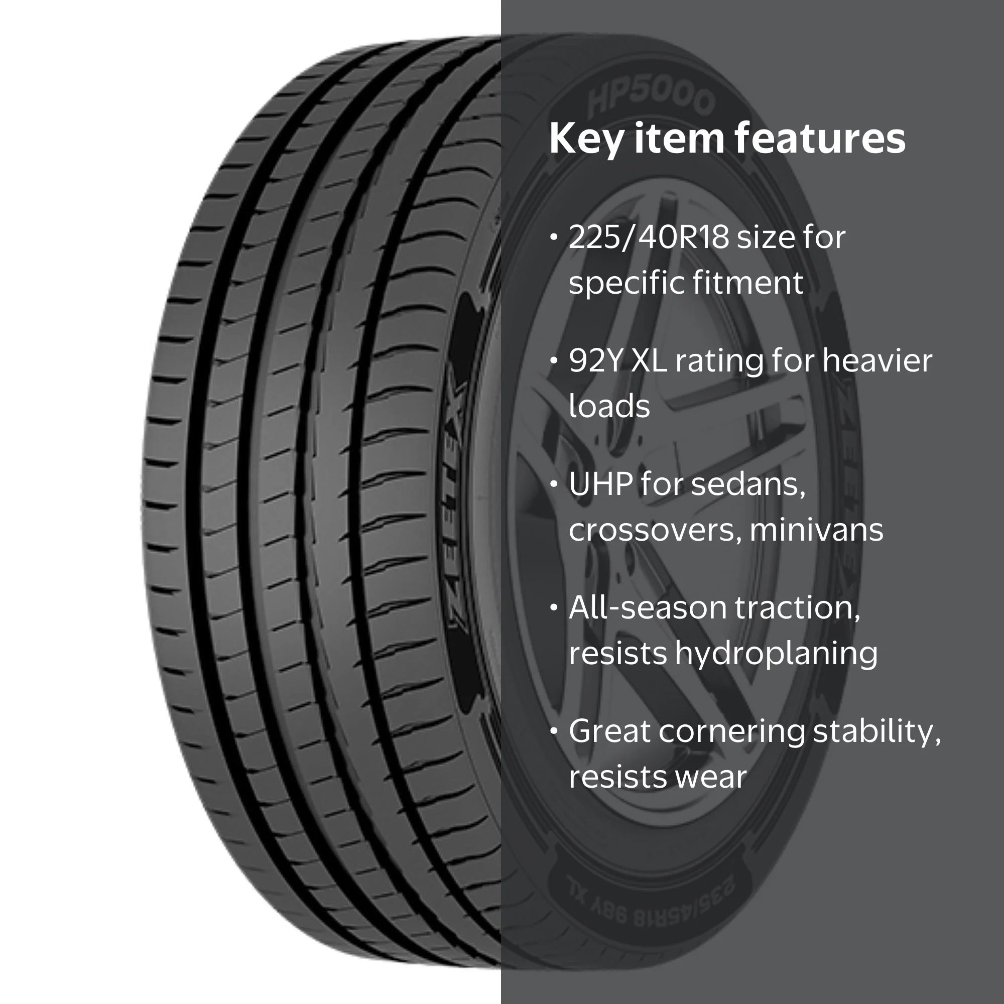 Zeetex HP5000 Max UHP 225/40R18 92Y XL Passenger Tire - Walmart.com