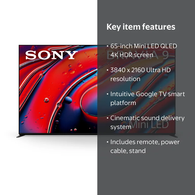 Sony, LED 4K UHD TV, 65-inch, QLED, HDR, Google Smart - Walmart.com