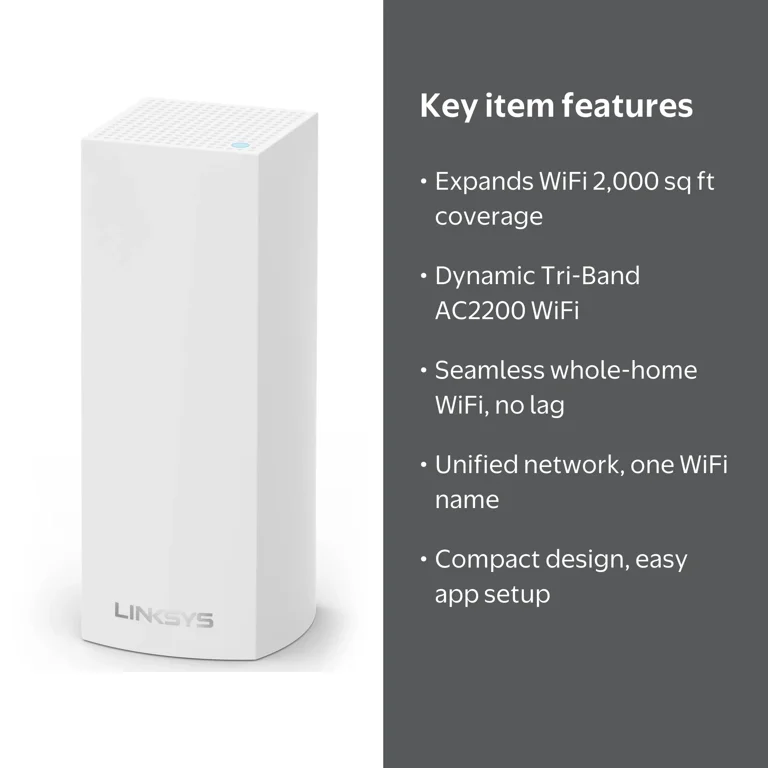 未使用 Linksys Velop AC2200 トライバンド メッシュ Linksys, Whole Home WiFi System, Velop AC2200, Seamless Mesh