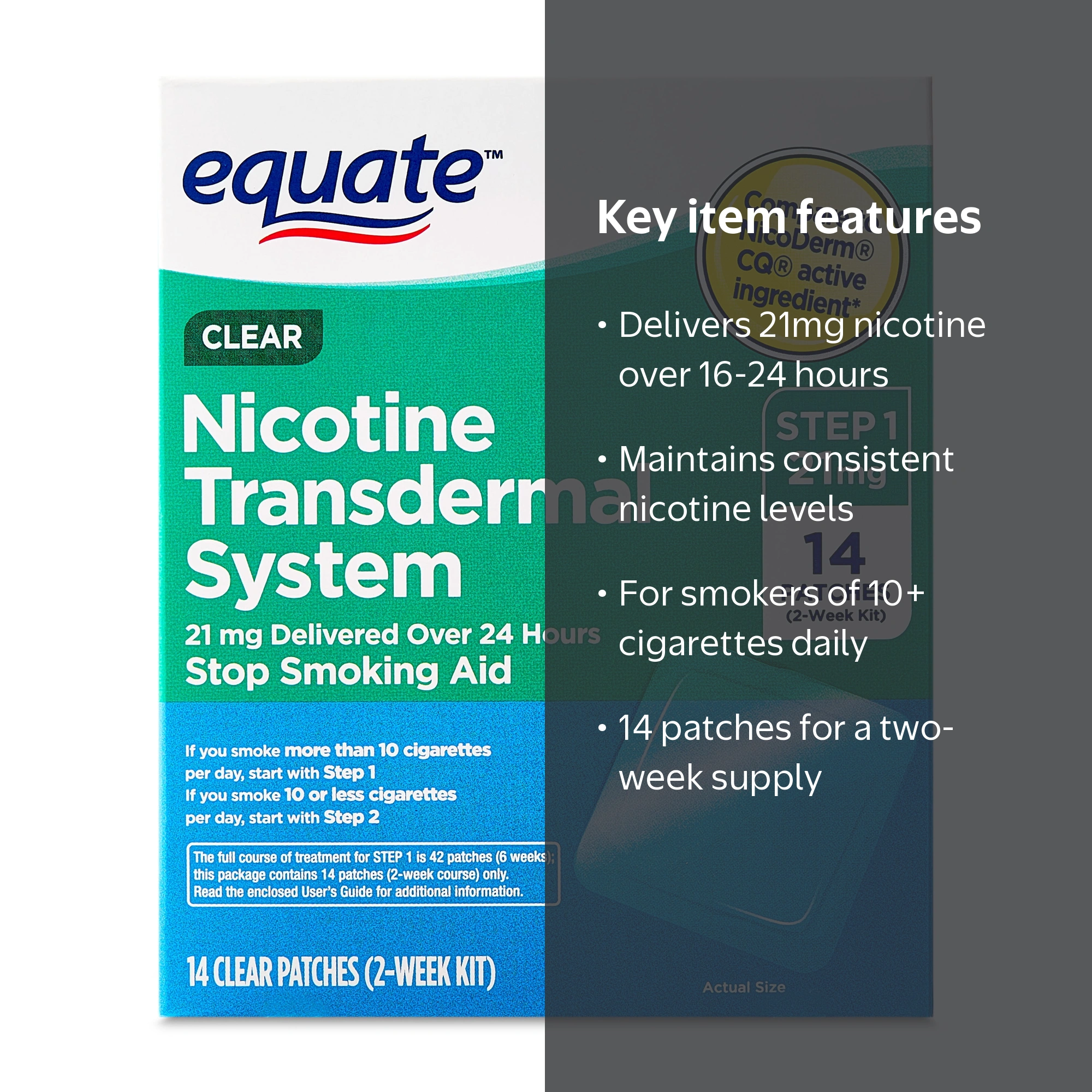 21 mg nicotine patch equivalent to how many cigarettes Personalized dosing of replacement therapy versus standard dosing for the treatment of individuals with tobacco dependence: study protocol for a randomized placebo-controlled trial | Trials use the step one patches Equate Nicotine Transdermal Patch Step