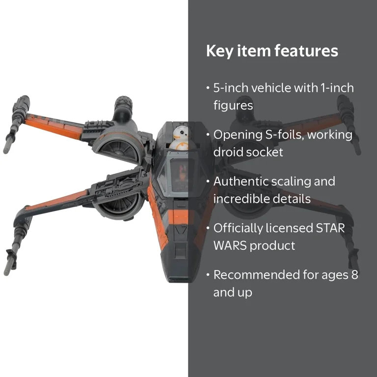 Star Wars Micro Galaxy Squadron Poe Dameron‚Äôs T-70 X-wing 5 inch