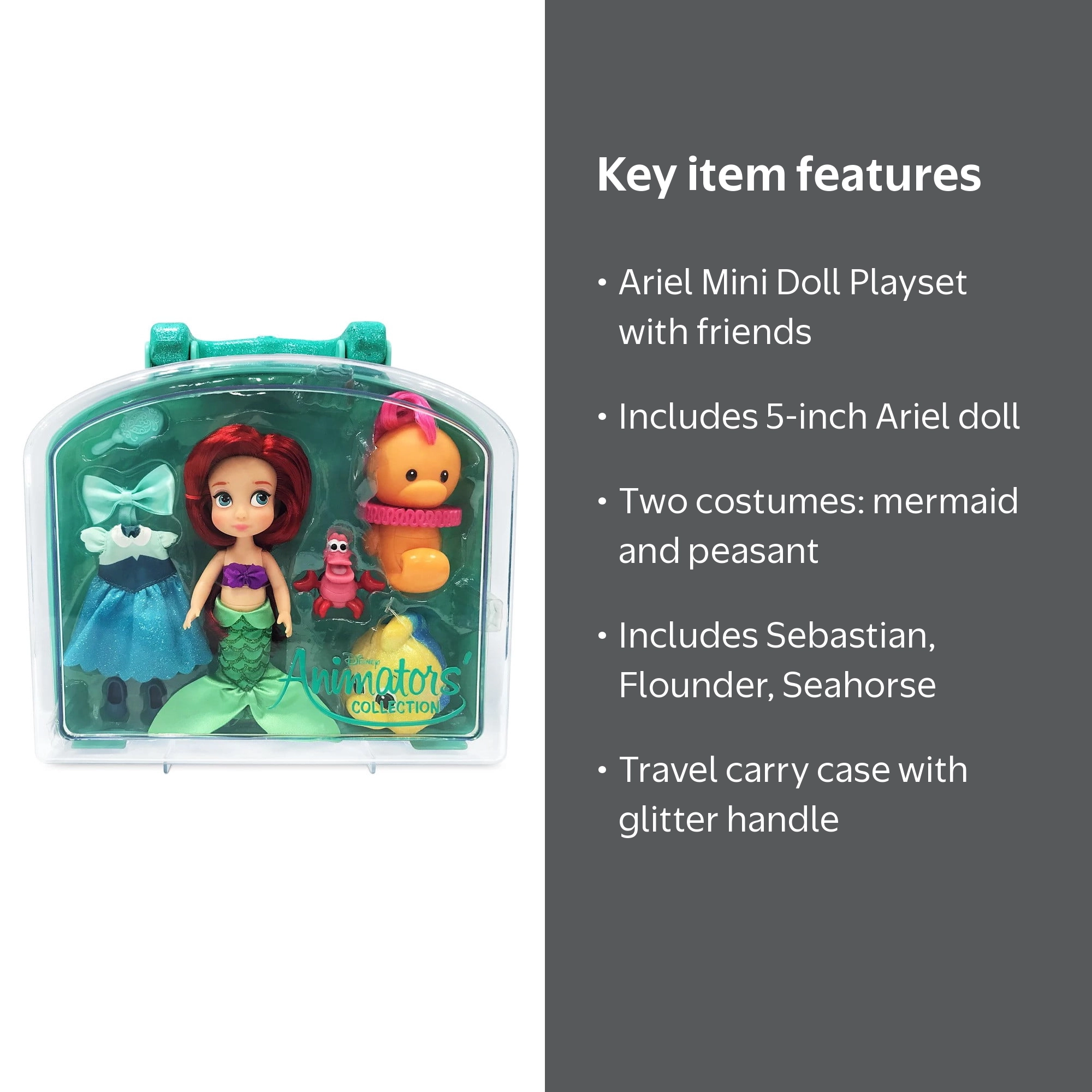 新品　ドラゴン姫　ベアアート　ミニ　フィギュア　おもちゃ　レア　ハンドメイド The Little Mermaid Animators' Collection Ariel Mini Doll Playset