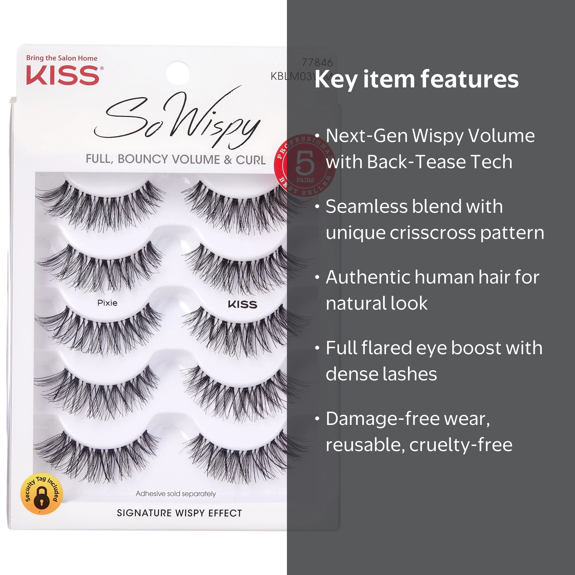 Kiss, False Eyelashes, Style Pixie, 5 Pairs Strip Lashes - Walmart.com