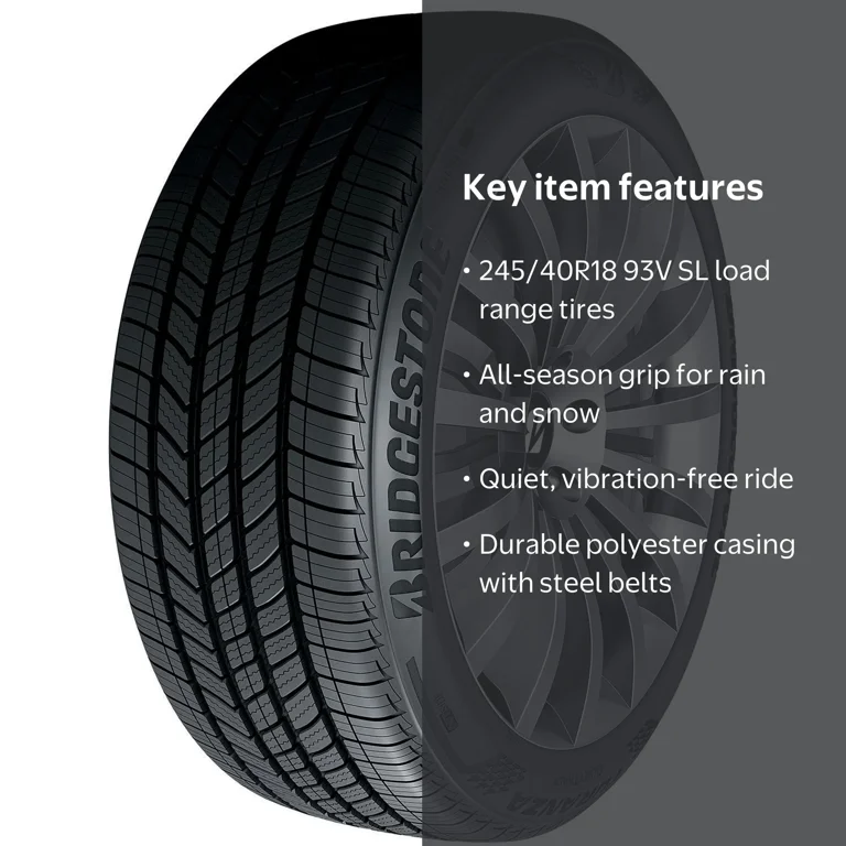 Bridgestone, Passenger Tire, 245/40R18 93V, All Season QuietTrack