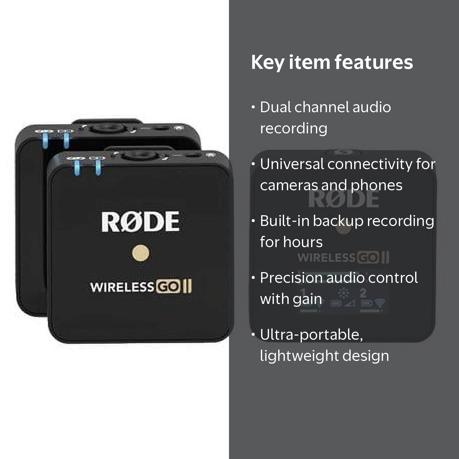 Rode Wireless GO II Dual Channel Wireless Microphone System