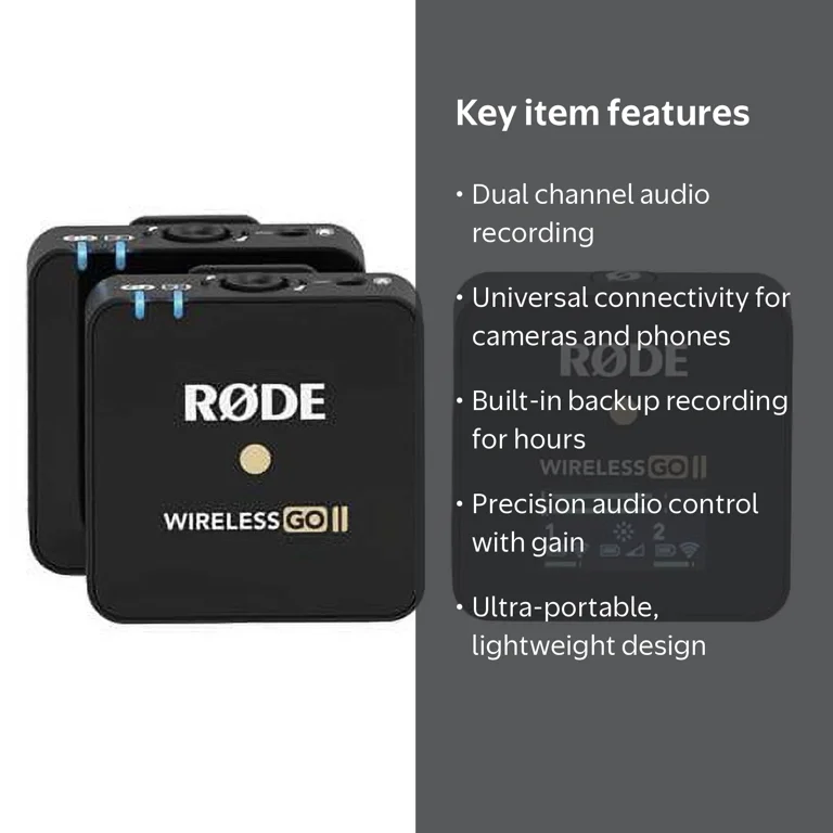 Rode Wireless GO II Dual Channel Wireless Microphone System