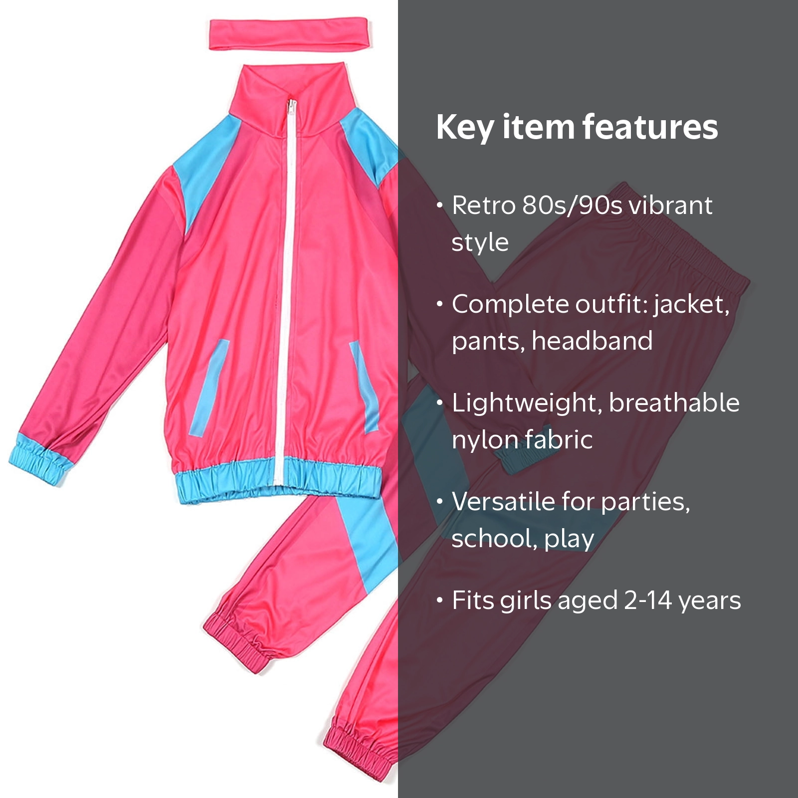 Vividxx 80s 90s Retro Windbreaker Sets Girls Workout Outfits Sets