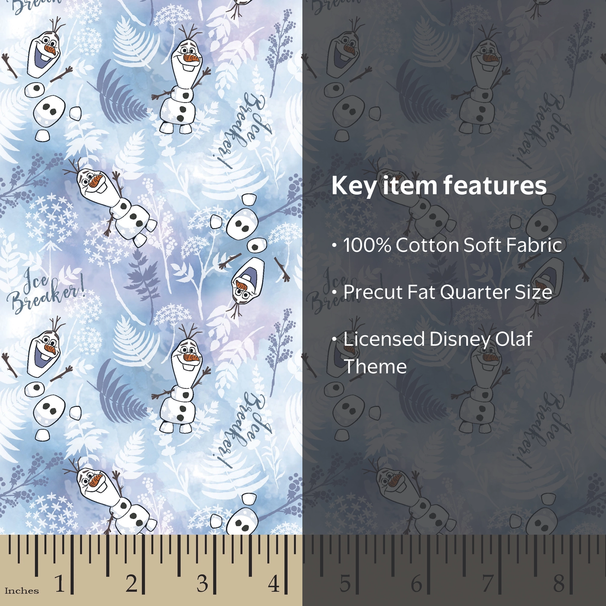Springs Creative Disney Olaf Frozen Fabric 100% Cotton Fat Quarter
