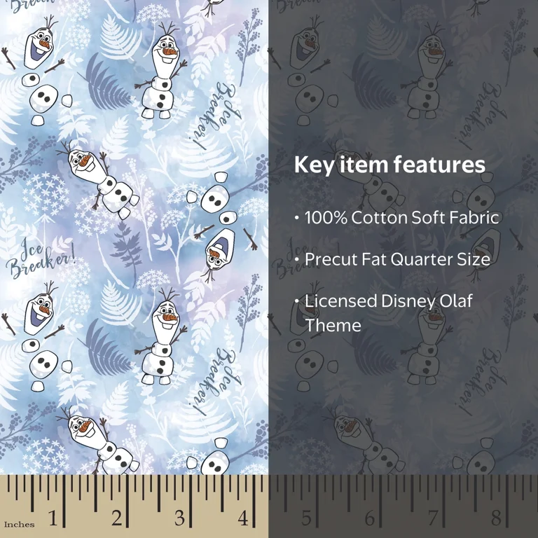 Springs Creative Disney Olaf Frozen Fabric 100% Cotton Fat Quarter