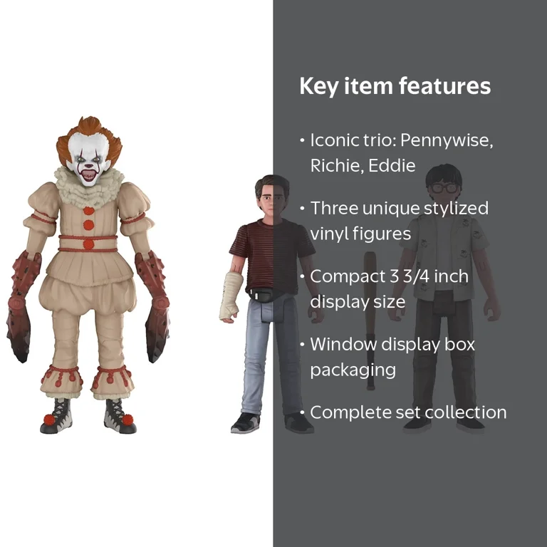 Funko, IT Action Figures, Pennywise Richie Eddie 3PK, Blue