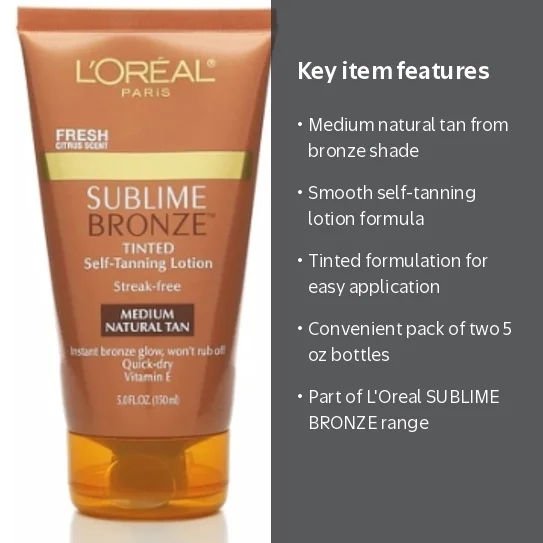 BRUNT RIALIST セット TANカラー 新品未使用！ L'Oréal Paris Sublime Bronze Tinted Self-Tanning Lotion 5 oz