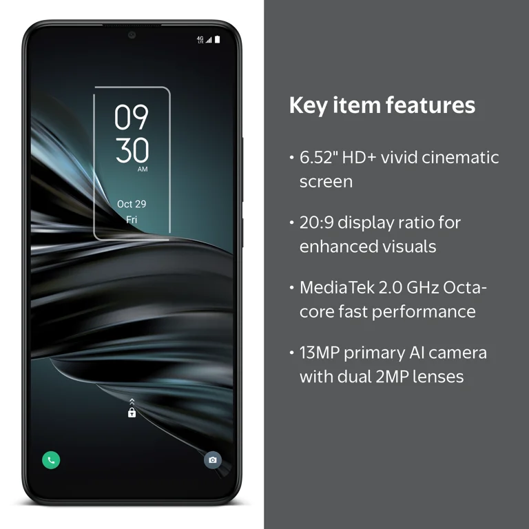 TCL 20XE Prepaid Smartphone, Boost Mobile, 6.52” HD+ Display