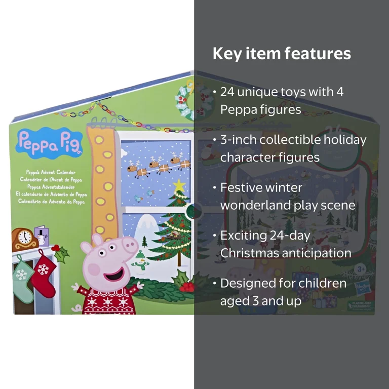 Peppa Pig Kids Advent Calendar, 24 Surprise Toys & 4 Family