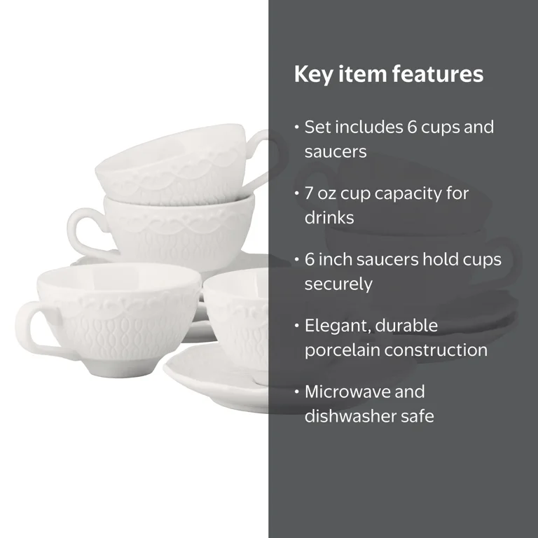 10 Strawberry Street Ever Porcelain Cup & Saucer Set - Microwave
