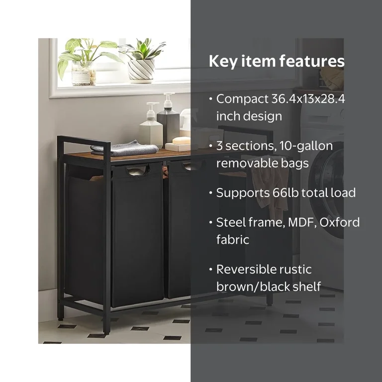 VASAGLE, Laundry Hamper, 36.4