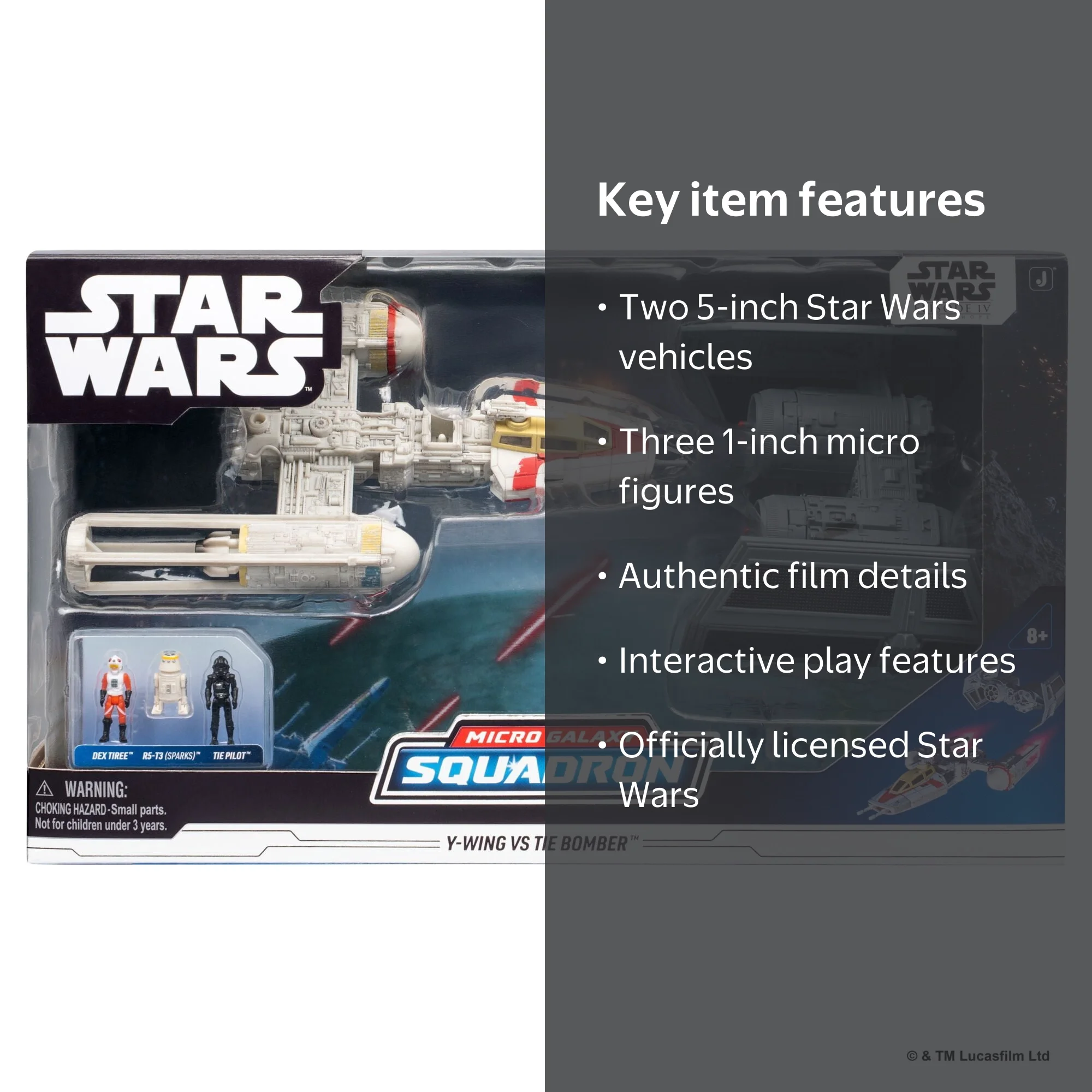 Star Wars Micro Galaxy Squadron Y-wing vs. TIE Bomber Battle Pack