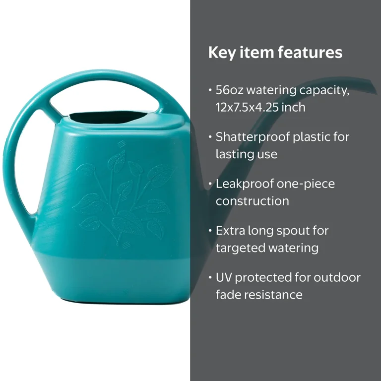 Bloem Aqua Rite 56 oz Plastic Watering Can for Small Outdoor