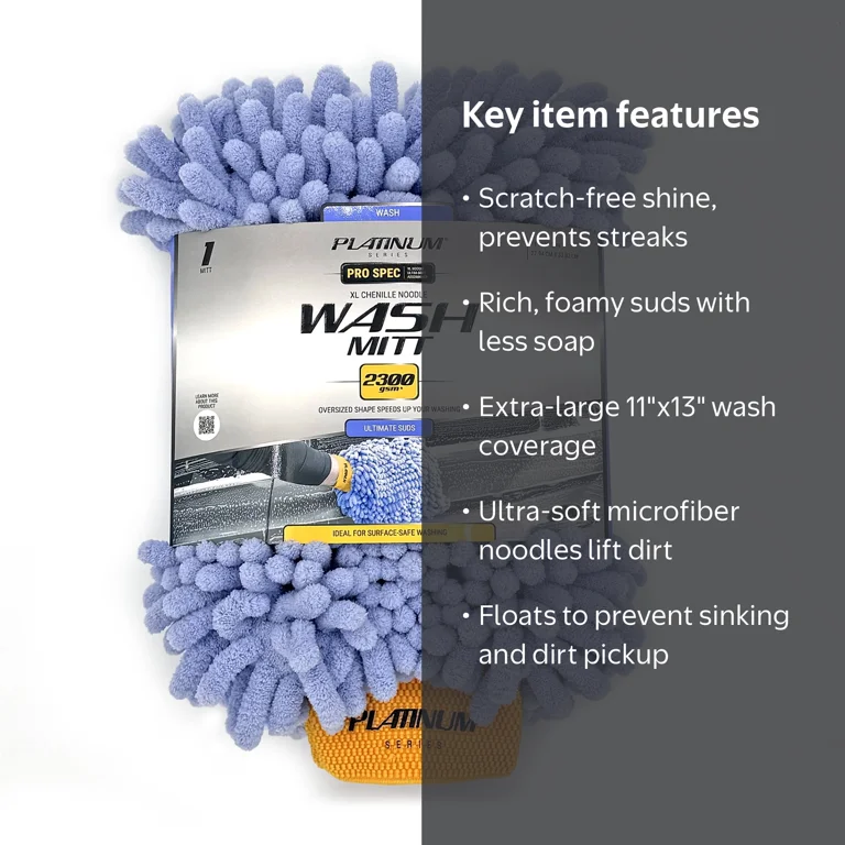 Platinum Series Pro Spec Chenille Microfiber Car Wash Mitt