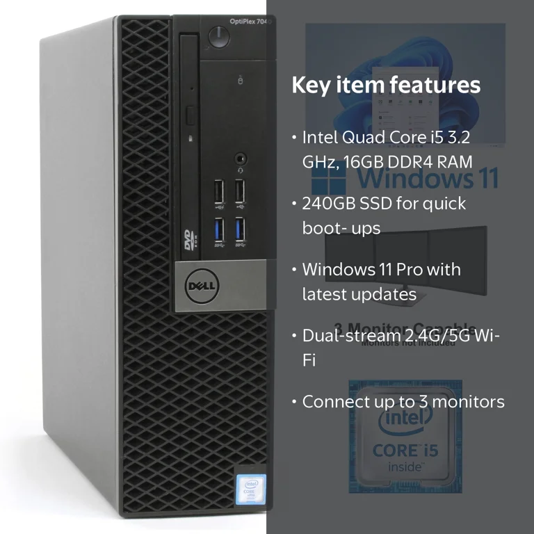 Dell OptiPlex 7040 SFF Core i5, 16GB RAM, 240GB SSD, WiFi, HDMI