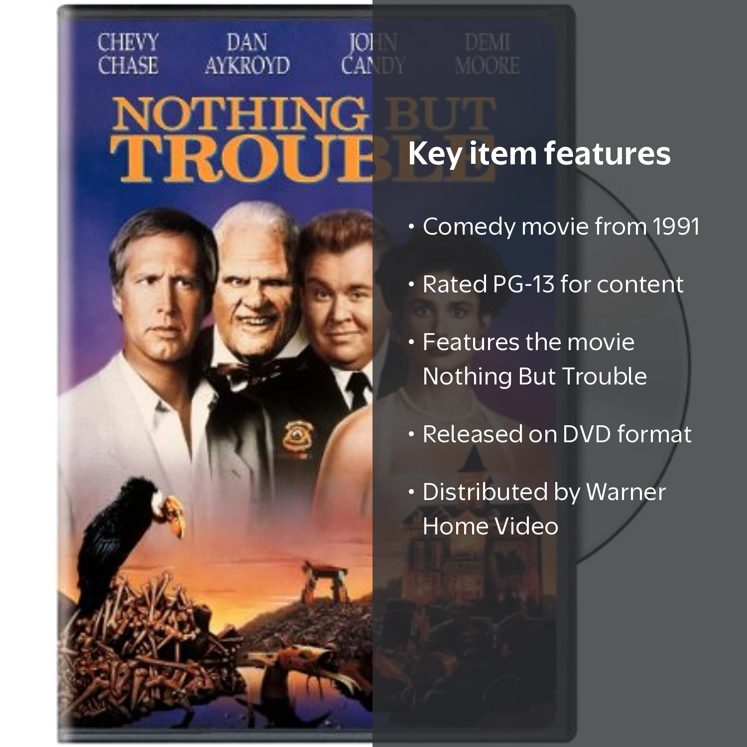 Nothing But Trouble DVD, 1991 Comedy, PG-13, Warner Home Video