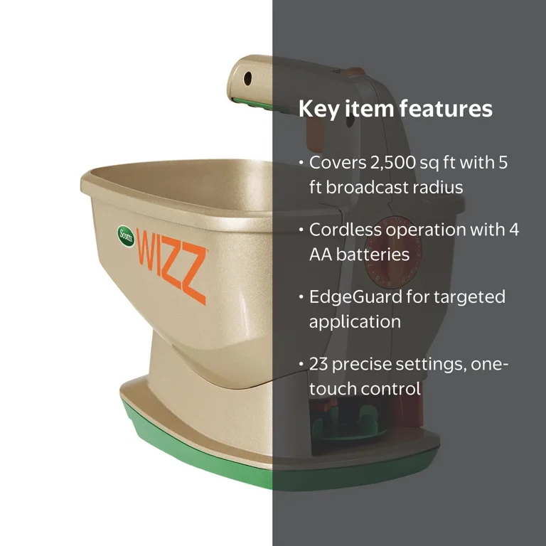 Scotts, Wizz Spreader, Holds 2,500 sq ft, Battery Powered
