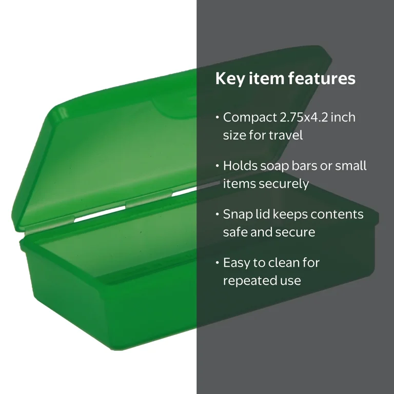 iGO Plastic Soap Dish Holder Travel Pack, Snap Open and Close