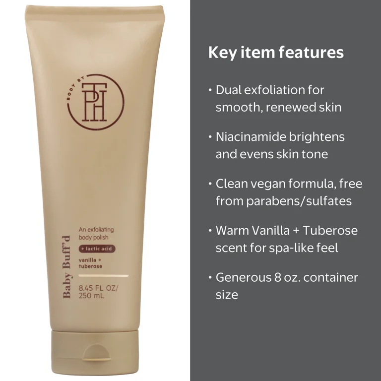 BODY by TPH Revitalizing Vanilla + Tuberose Body Scrub, 8 oz