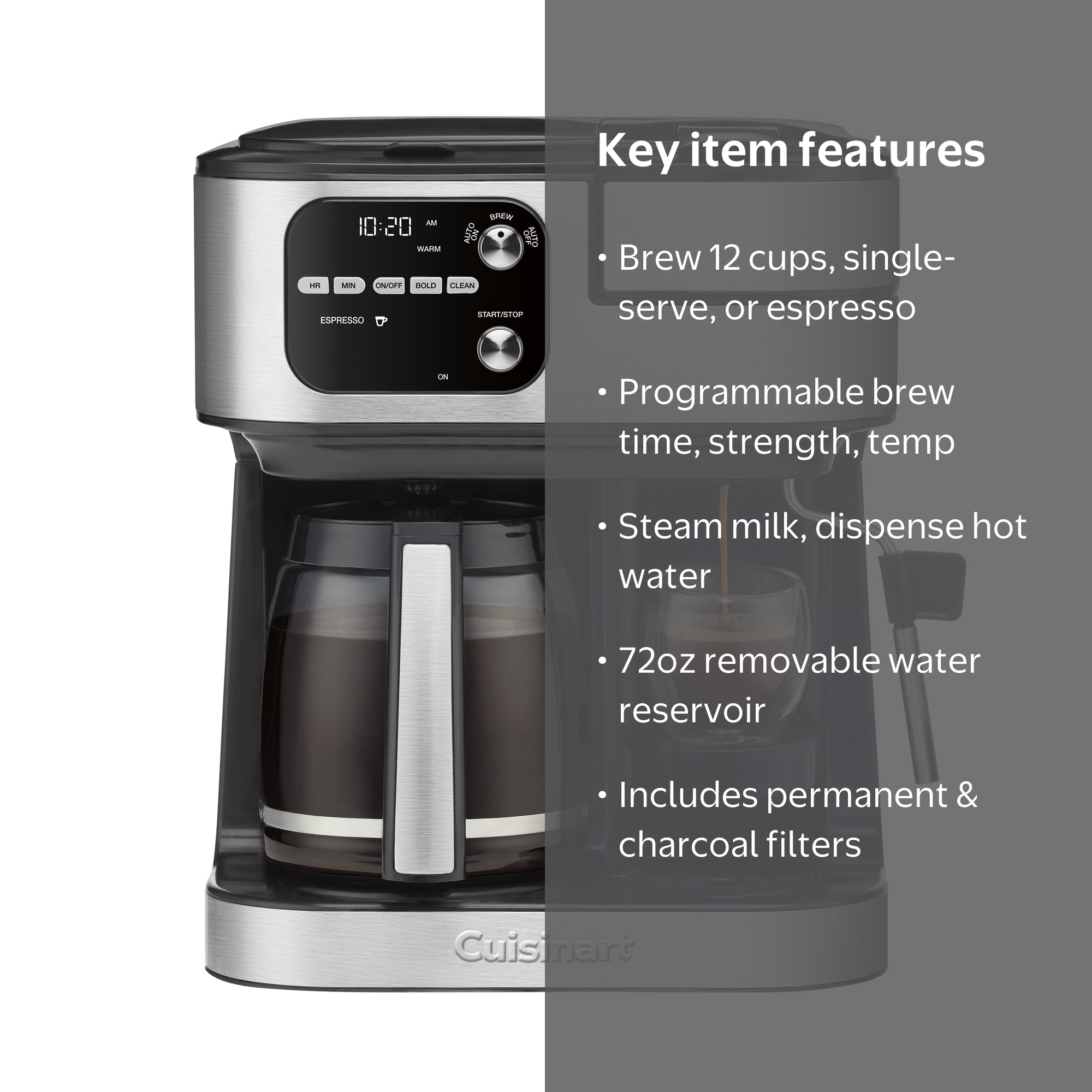 Cuisinart Coffee Center Barista Bar 4-in-1 Coffee Maker, 72 oz