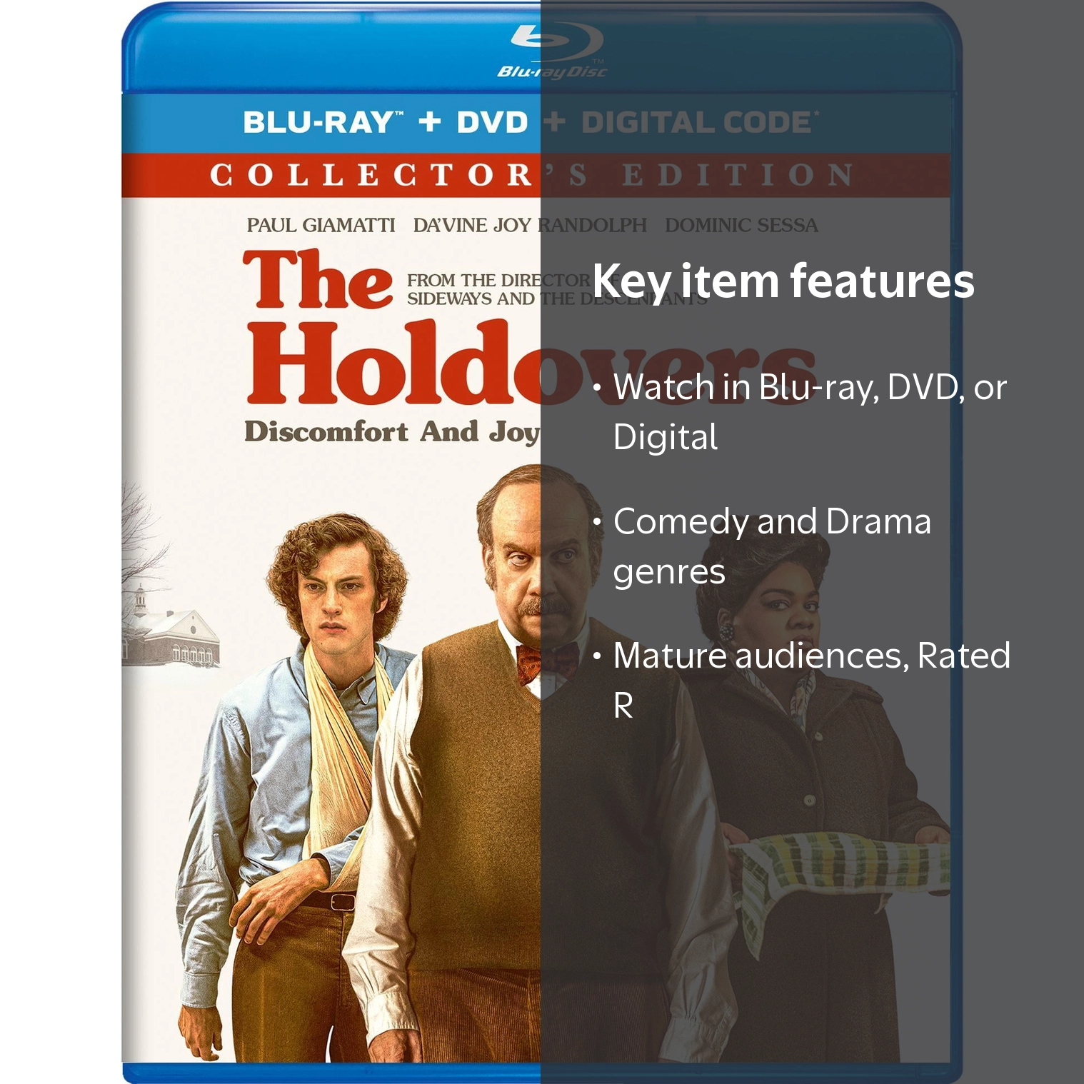The Holdovers (Blu-ray + DVD + Digital Copy) Comedy, Drama