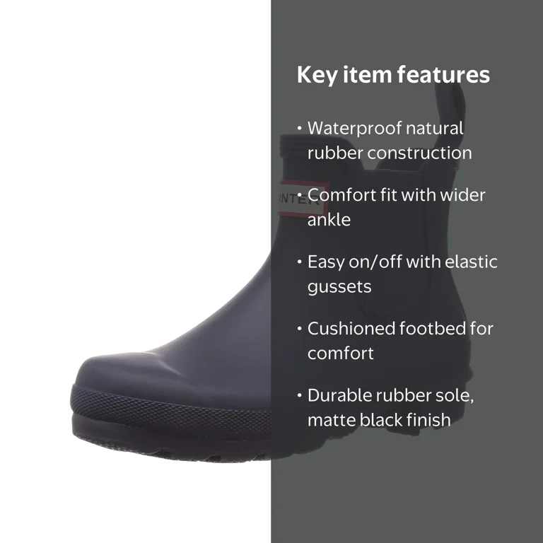 HUNTER WOMENS ORIGINAL CHELSEA MATTE Rain Boots - Walmart.com