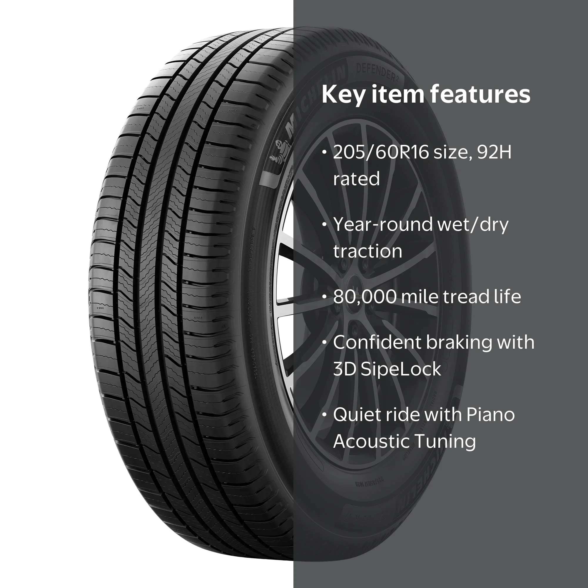 Michelin Defender 2 All-Season Passenger Tire 205/60R16 92H with