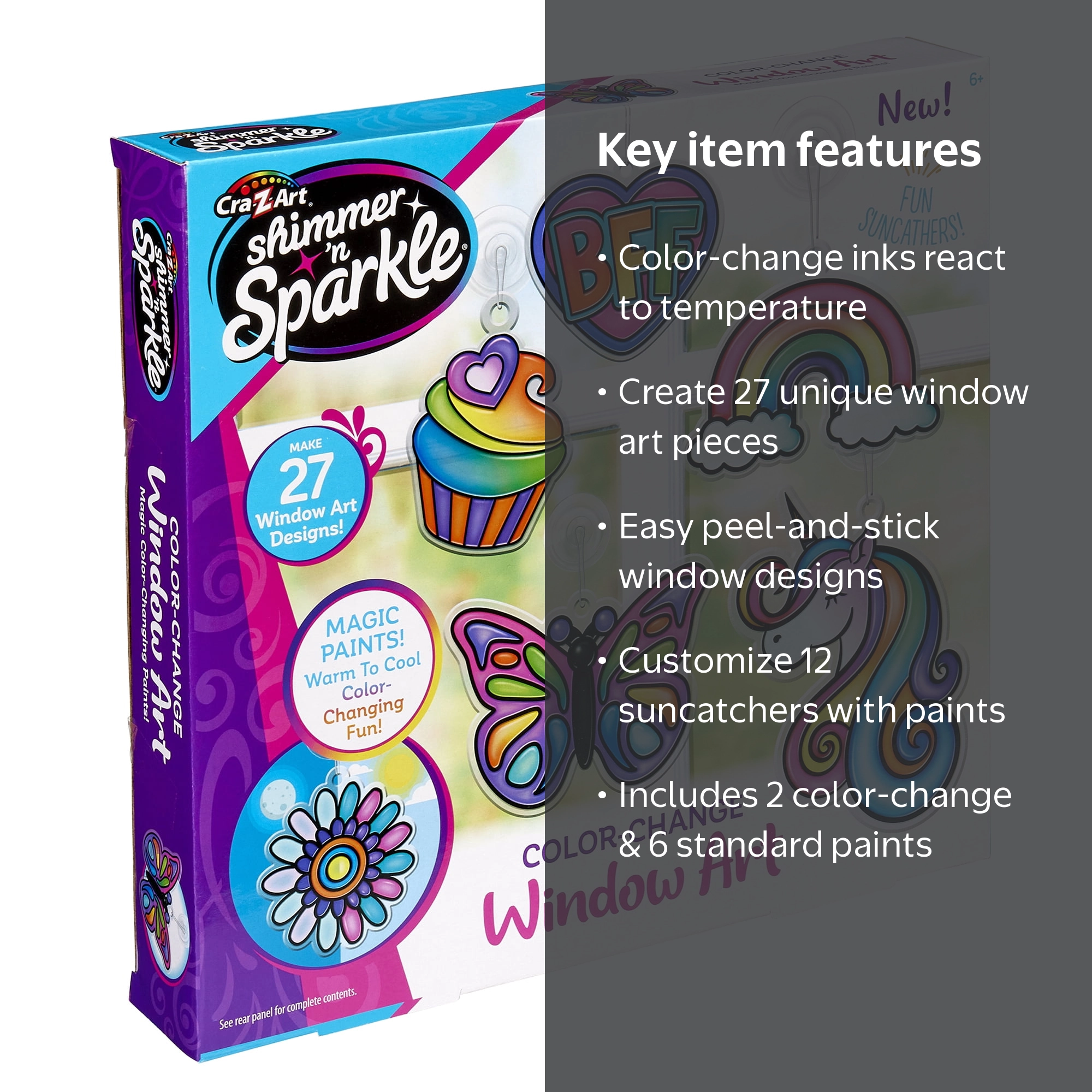 Cra-Z-Art Shimmer 'N Sparkle Color Change Window Art + 12