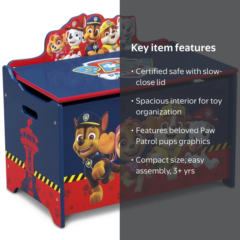 Nick Jr. PAW Patrol Deluxe Toy Box by Delta Children, Greenguard