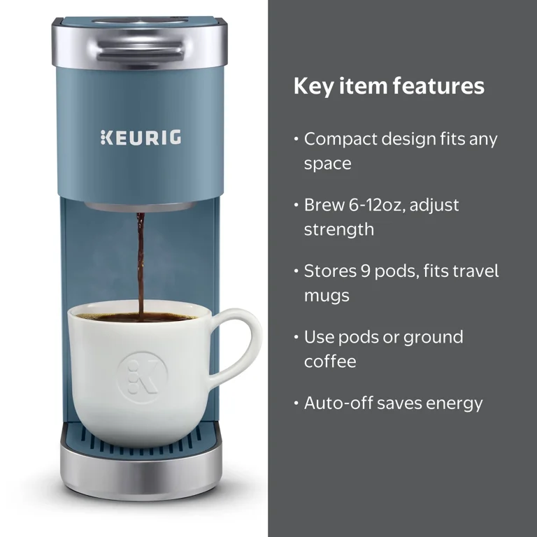 Keurig K-Mini Plus K-Cup Single Serve Coffee Maker, Evening Teal
