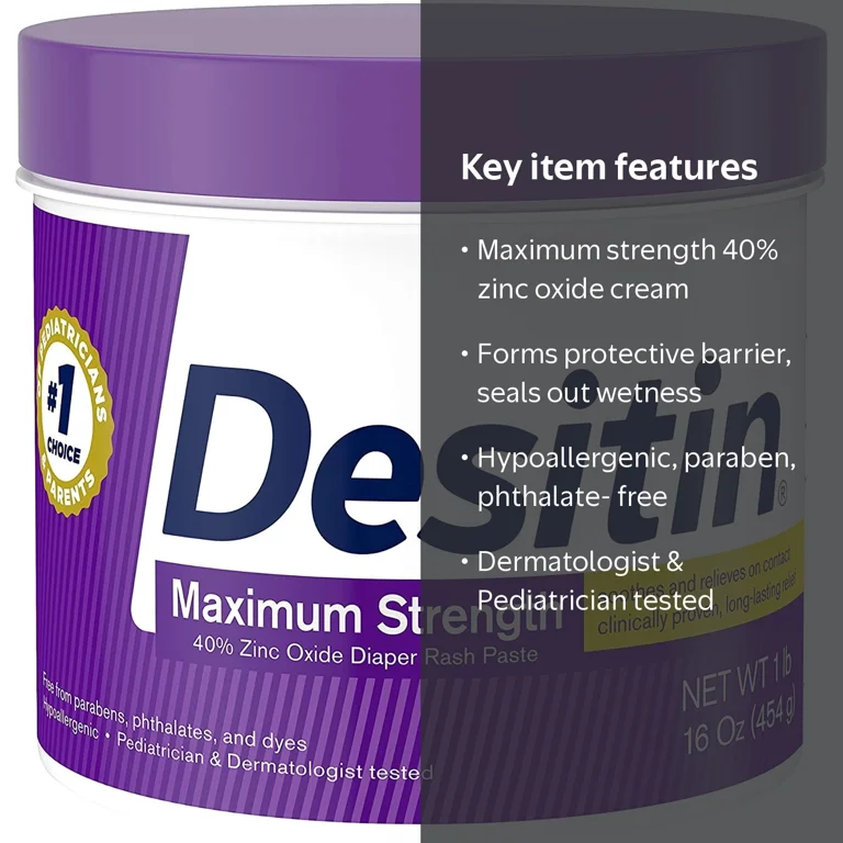 Desitin, Baby Diaper Rash Cream, 40% Zinc Oxide, 16 oz - Walmart.com