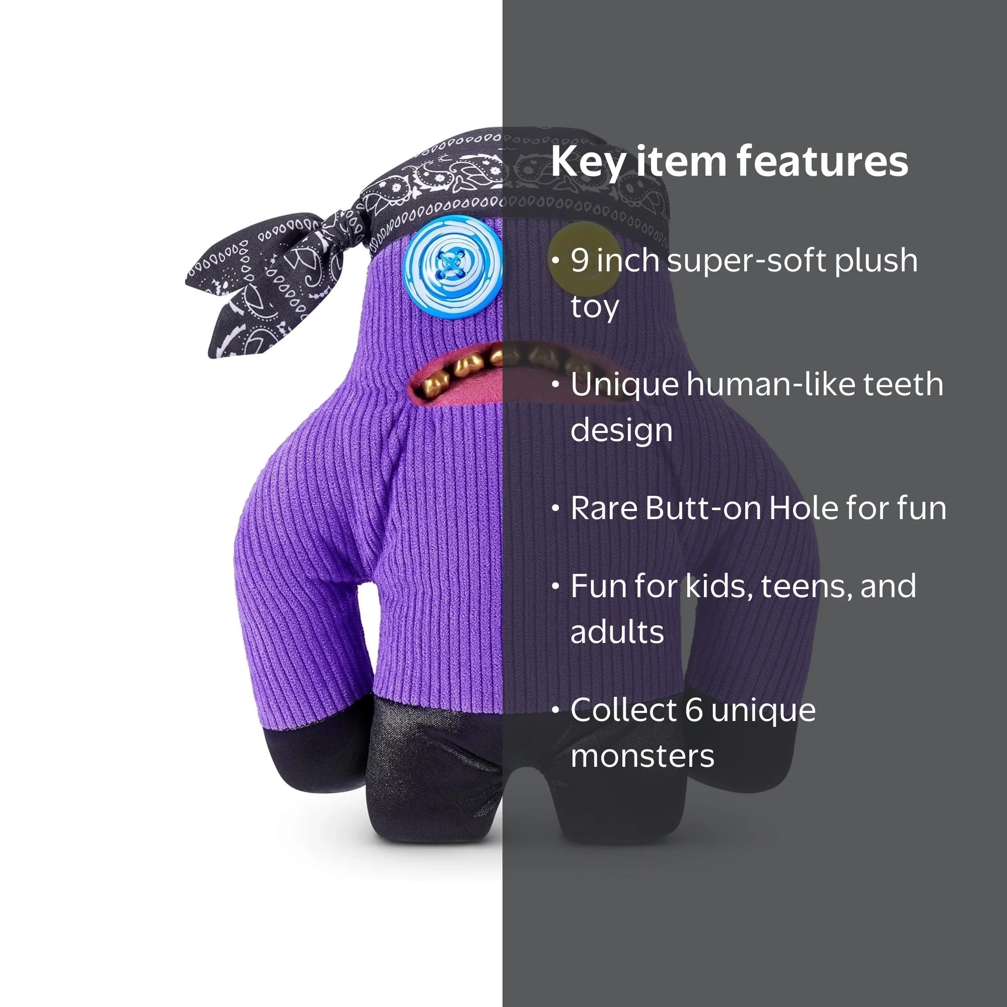 Fuggler Fugg Life 9 inch Plush Toy (Sasquoosh), Purple, Funny Ugly