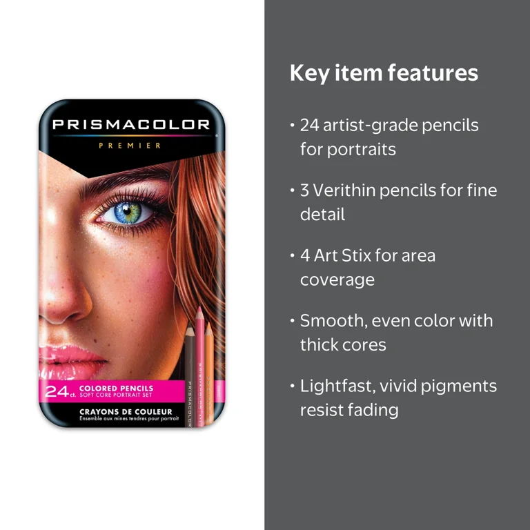 Prismacolor Artist Grade Colored Pencils, 24 Pieces - Walmart.com