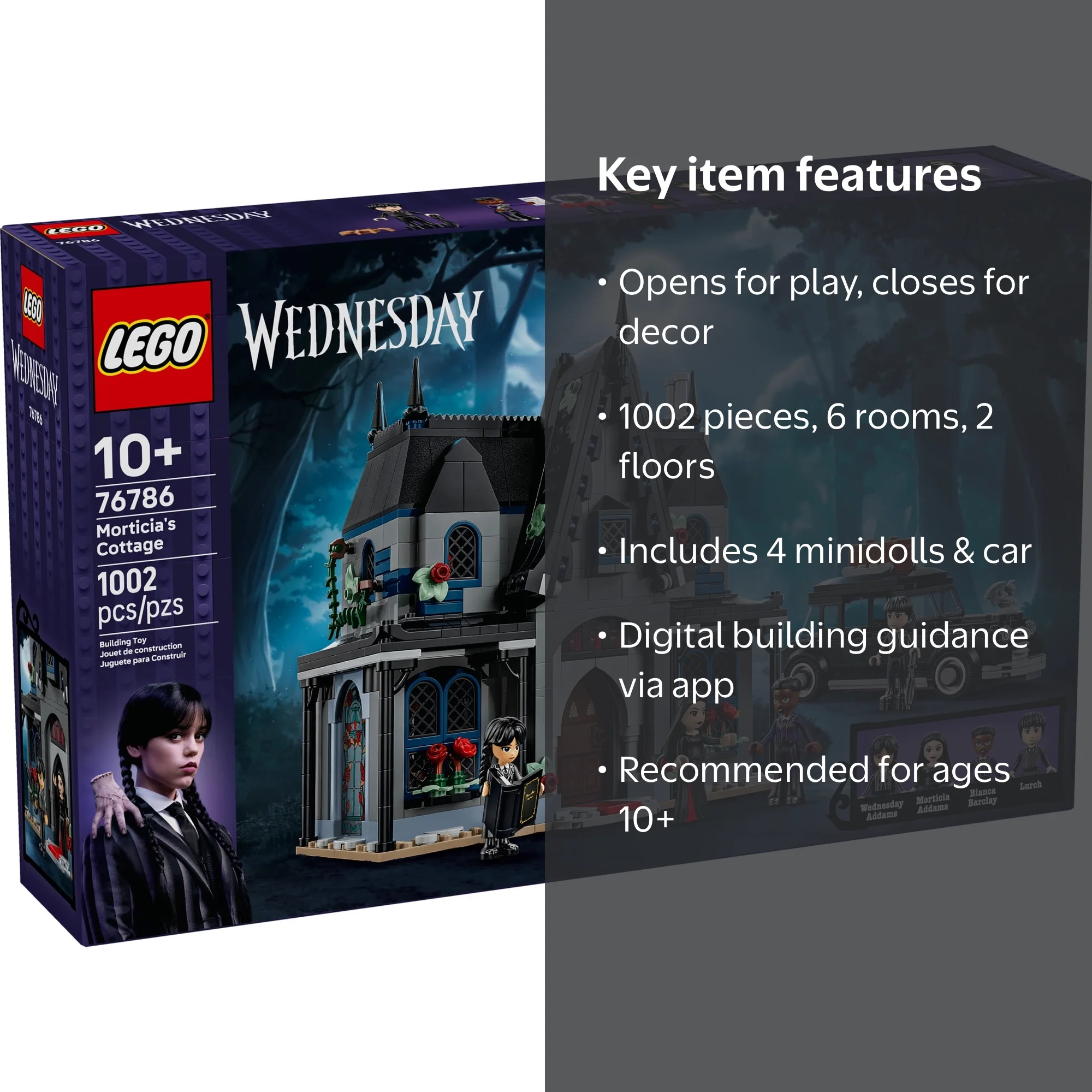 LEGO, Wednesday Morticia's Cottage Building Toy, 76786, 1002
