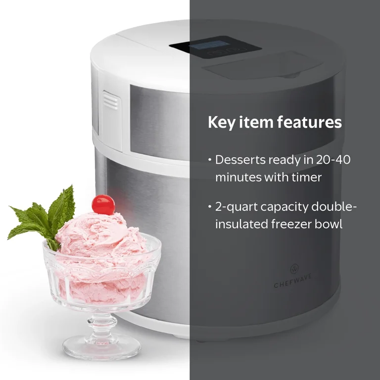 ChefWave Elado Electric Ice Cream Machine - 2-Qt. Automatic Maker