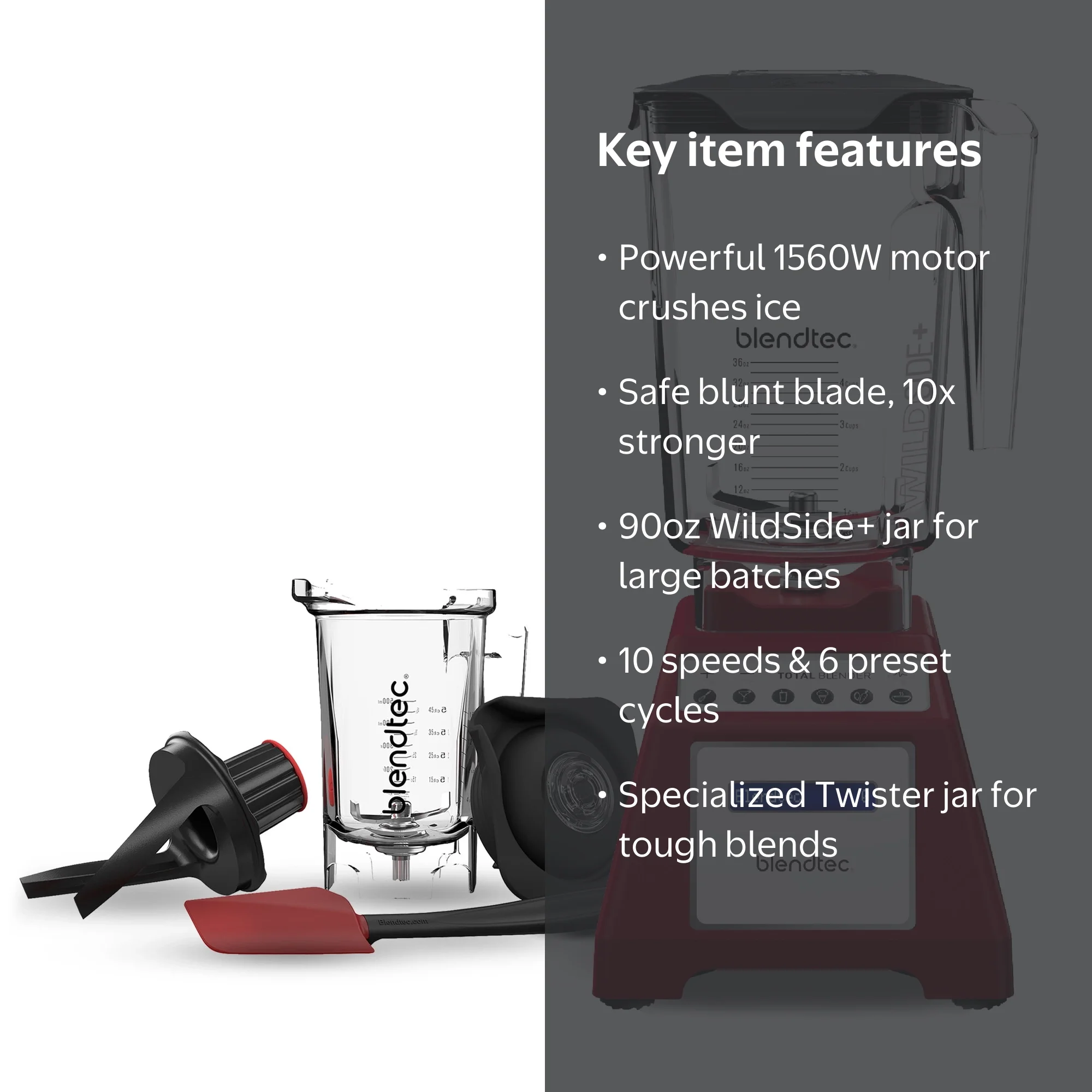 Blendtec Total Classic Original Blender with 90 oz WildSide+ Jar